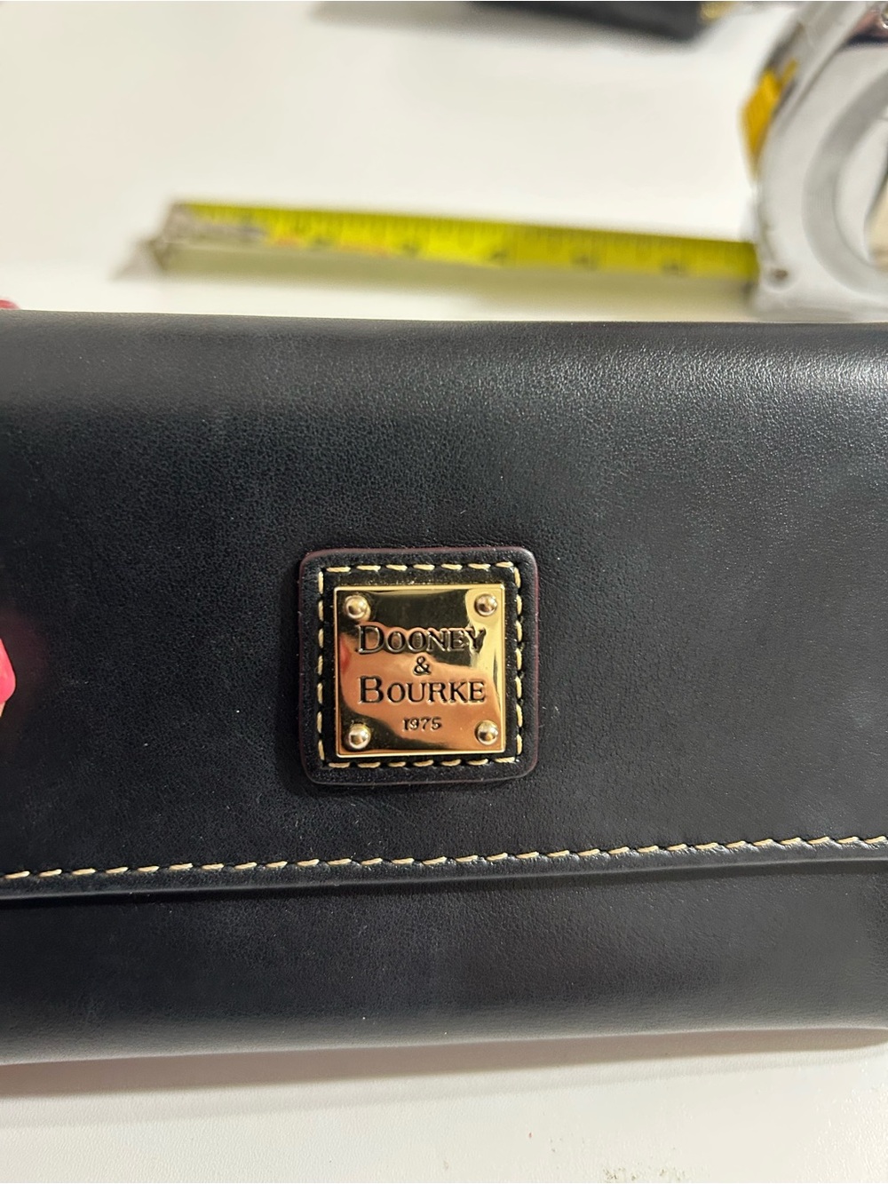 Dooney and Bourke Black Smooth Leather Fold Over Wallet - Picture 2 of 10